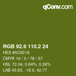 カラーコード: RGB 92.9 110.2 24 | qconv.com