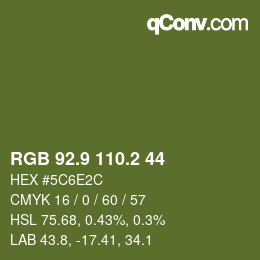 カラーコード: RGB 92.9 110.2 44 | qconv.com