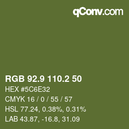 カラーコード: RGB 92.9 110.2 50 | qconv.com