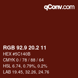 Color code: RGB 92.9 20.2 11 | qconv.com