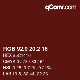 Color code: RGB 92.9 20.2 16 | qconv.com