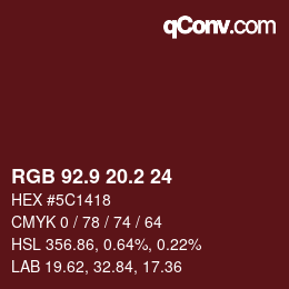 Color code: RGB 92.9 20.2 24 | qconv.com
