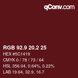 Color code: RGB 92.9 20.2 25 | qconv.com