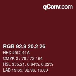 Color code: RGB 92.9 20.2 26 | qconv.com