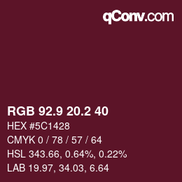 Color code: RGB 92.9 20.2 40 | qconv.com