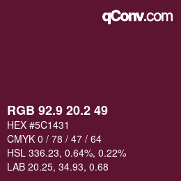 Color code: RGB 92.9 20.2 49 | qconv.com