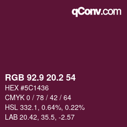 Color code: RGB 92.9 20.2 54 | qconv.com