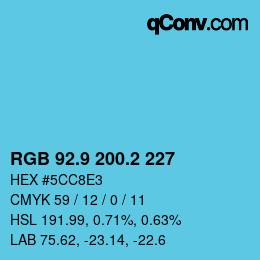 Color code: RGB 92.9 200.2 227 | qconv.com