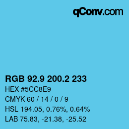 Color code: RGB 92.9 200.2 233 | qconv.com