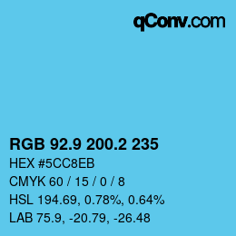 Color code: RGB 92.9 200.2 235 | qconv.com