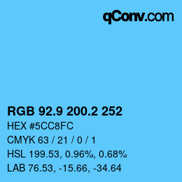 Color code: RGB 92.9 200.2 252 | qconv.com