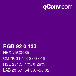 カラーコード: RGB 92 0 133 | qconv.com