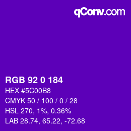 Color code: RGB 92 0 184 | qconv.com