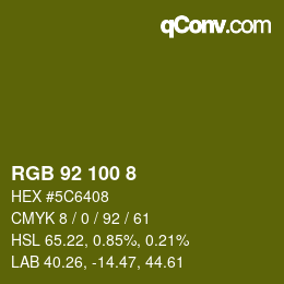 颜色代码: RGB 92 100 8 | qconv.com