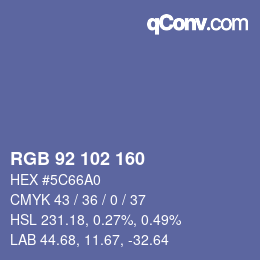 Color code: RGB 92 102 160 | qconv.com