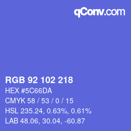 Color code: RGB 92 102 218 | qconv.com
