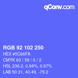 Color code: RGB 92 102 250 | qconv.com