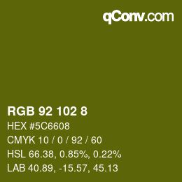カラーコード: RGB 92 102 8 | qconv.com