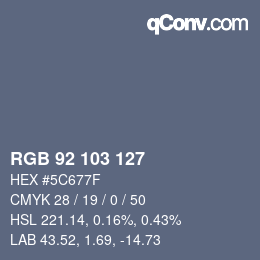 カラーコード: RGB 92 103 127 | qconv.com