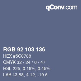カラーコード: RGB 92 103 136 | qconv.com