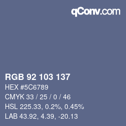 Farbcode: RGB 92 103 137 | qconv.com