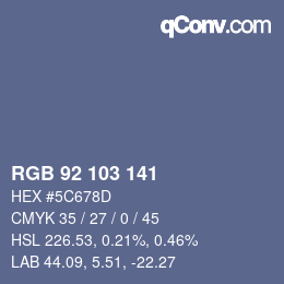 Farbcode: RGB 92 103 141 | qconv.com