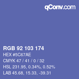 カラーコード: RGB 92 103 174 | qconv.com