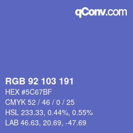 Color code: RGB 92 103 191 | qconv.com