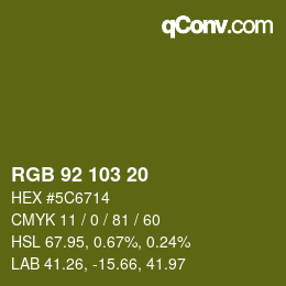 カラーコード: RGB 92 103 20 | qconv.com