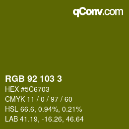 カラーコード: RGB 92 103 3 | qconv.com