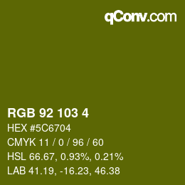 Code couleur: RGB 92 103 4 | qconv.com
