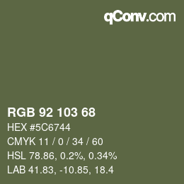Farbcode: RGB 92 103 68 | qconv.com