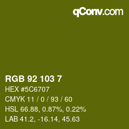 カラーコード: RGB 92 103 7 | qconv.com