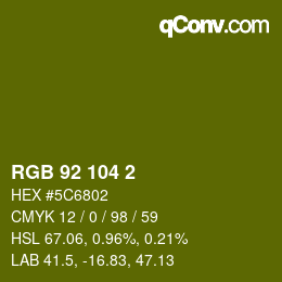 颜色代码: RGB 92 104 2 | qconv.com