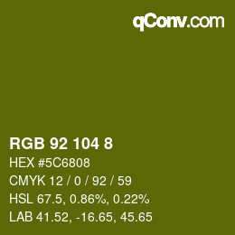 颜色代码: RGB 92 104 8 | qconv.com