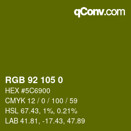 颜色代码: RGB 92 105 0 | qconv.com