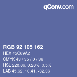 カラーコード: RGB 92 105 162 | qconv.com