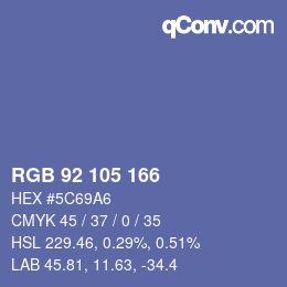 カラーコード: RGB 92 105 166 | qconv.com