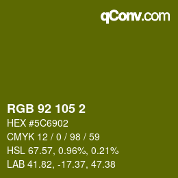颜色代码: RGB 92 105 2 | qconv.com