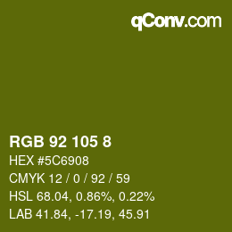 颜色代码: RGB 92 105 8 | qconv.com