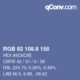 カラーコード: RGB 92 108.8 158 | qconv.com