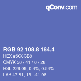 カラーコード: RGB 92 108.8 184.4 | qconv.com