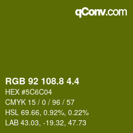 カラーコード: RGB 92 108.8 4.4 | qconv.com