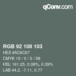 カラーコード: RGB 92 108 103 | qconv.com