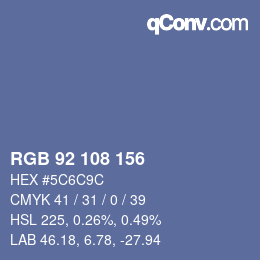 Color code: RGB 92 108 156 | qconv.com