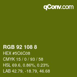 カラーコード: RGB 92 108 8 | qconv.com