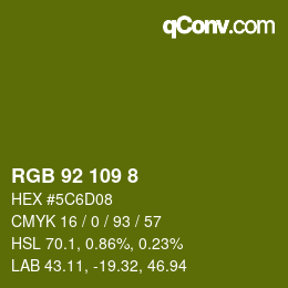 カラーコード: RGB 92 109 8 | qconv.com