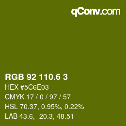 カラーコード: RGB 92 110.6 3 | qconv.com
