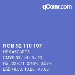 カラーコード: RGB 92 110 197 | qconv.com
