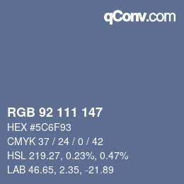 Farbcode: RGB 92 111 147 | qconv.com